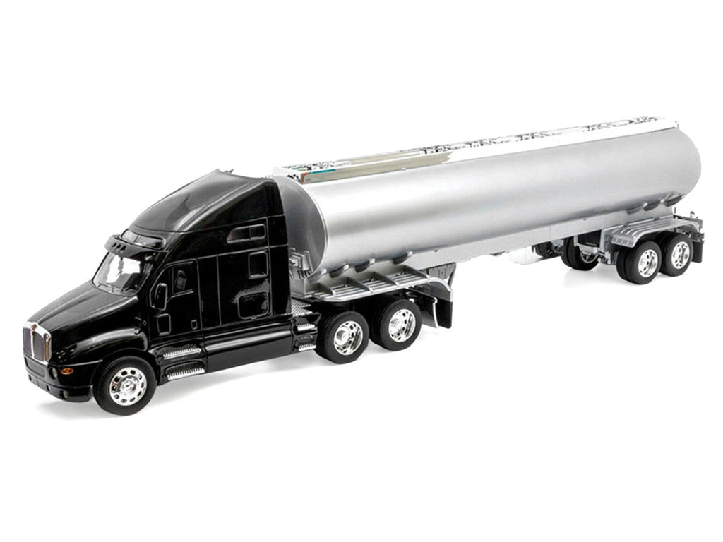 Kenworth T2000 Truck Black with Silver Tanker Trailer "Transporter" Series 1/32 Diecast Model by Welly