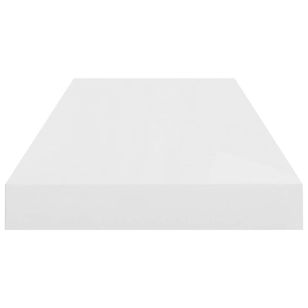 Floating Wall Shelf High Gloss White 23.6"x9.3"x1.5" MDF