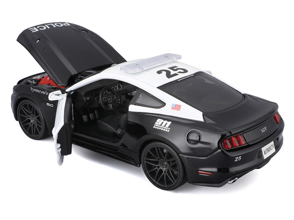 2015 Ford Mustang GT 5.0 "Police" Black and White "Authority" Series 1/24 Diecast Model Car by Maisto