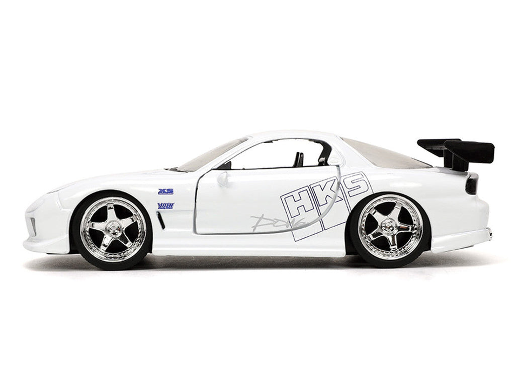 1993 Mazda RX-7 "HKS" White "The Fast and the Furious" (2001) Movie "25 Years of Fast & Furious" Series 1/32 Diecast Model Car by Jada