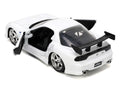 1993 Mazda RX-7 "HKS" White "The Fast and the Furious" (2001) Movie "25 Years of Fast & Furious" Series 1/32 Diecast Model Car by Jada