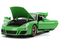 Porsche 911 GT3 (997) Green with Black Accents "Fast X" (2023) Movie "25 Years of Fast & Furious" Series 1/24 Diecast Model Car by Jada