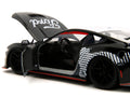2024 Ford Mustang Dark Horse Black with White Top and "Mustang Horse Graphics" "Bigtime Muscle" Series 1/24 Diecast Model Car by Jada