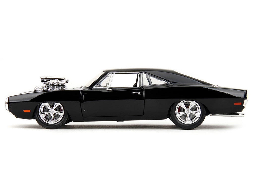 1970 Dodge Charger Black with Race Interior "The Fast and the Furious" (2001) Movie "25 Years of Fast & Furious" Series 1/24 Diecast Model Car by Jada