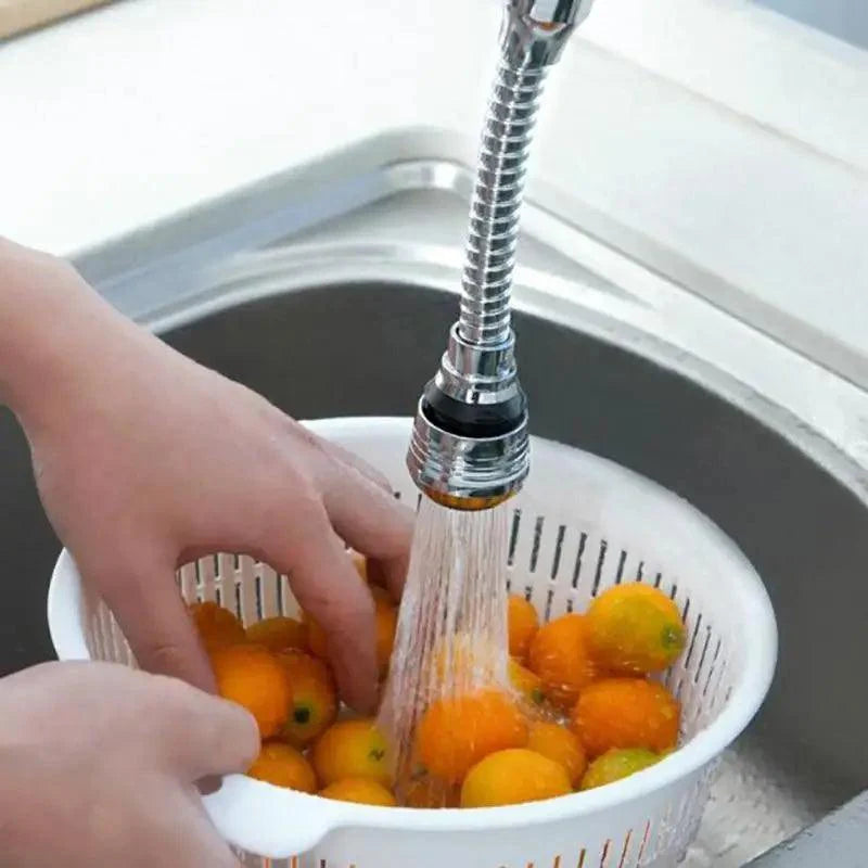 360 Degree Kitchen Sink Tap Faucet Extender, Universal Stainless Steel Faucet Extender with Flexible Swivel Tap Aerator Hose, 2 Water Outlet Modes, Faucet Extender Water Saving Bathroom Kitchen Accessories