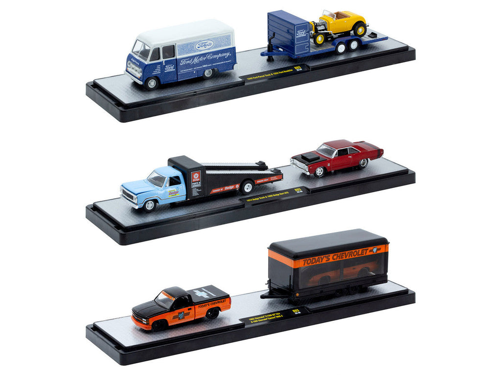 Auto Haulers Set of 3 Trucks Release 93 Limited Edition to 6000 pieces Worldwide 1/64 Diecast Model Cars by M2 Machines