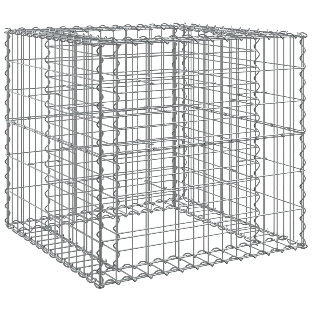 Gabion Basket Silver 27.6"x27.6"x25.6" Galvanized Iron