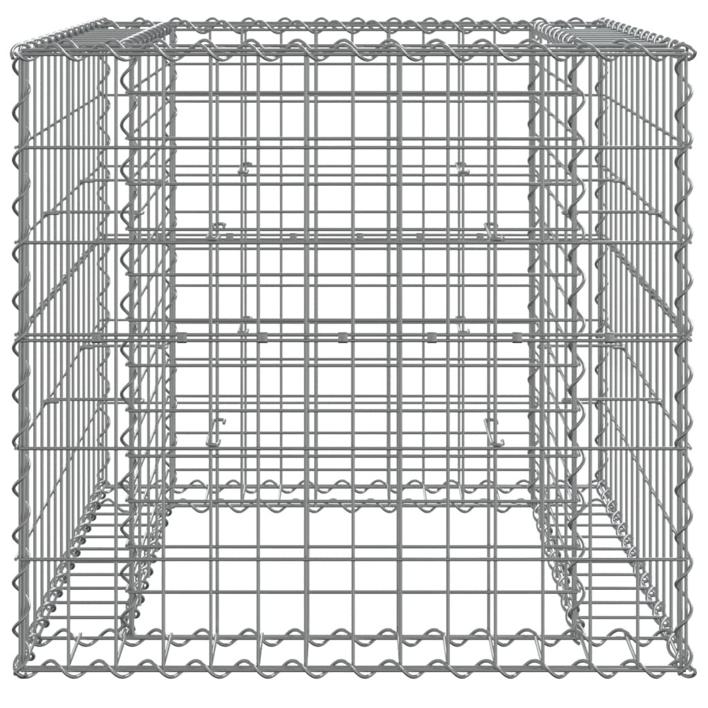 Gabion Basket Silver 27.6"x27.6"x25.6" Galvanized Iron