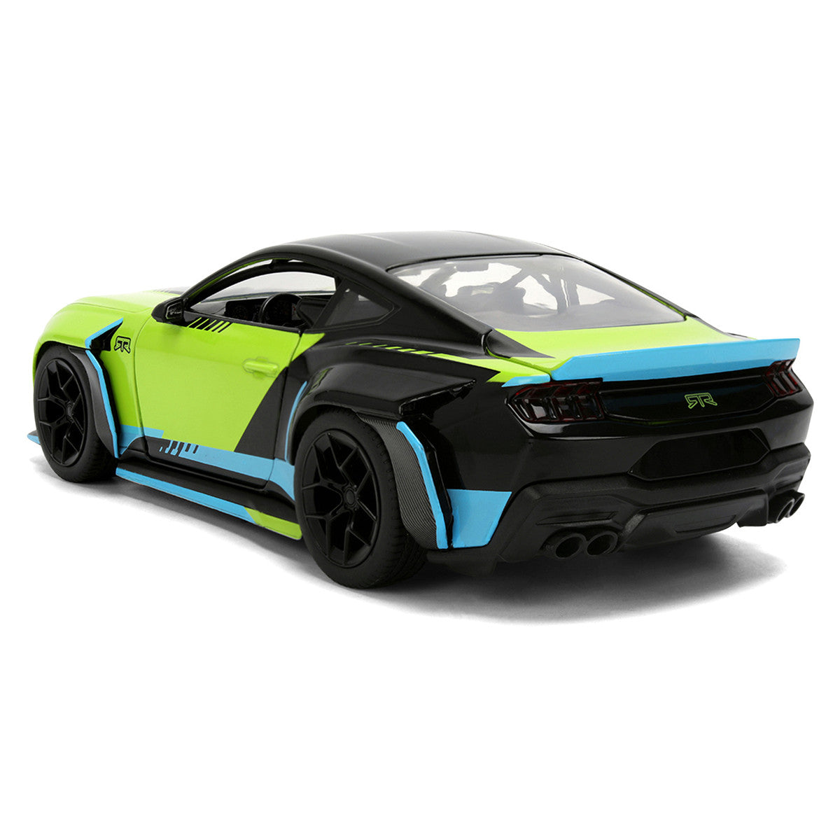 2026 Ford Mustang RTR Spec 5-D Lime Green with Black Top and Graphics "Hyper-Spec" Series 1/24 Diecast Model Car by Jada
