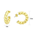 3W1761G - Flash Gold Brass Earring with NoStone in No Stone