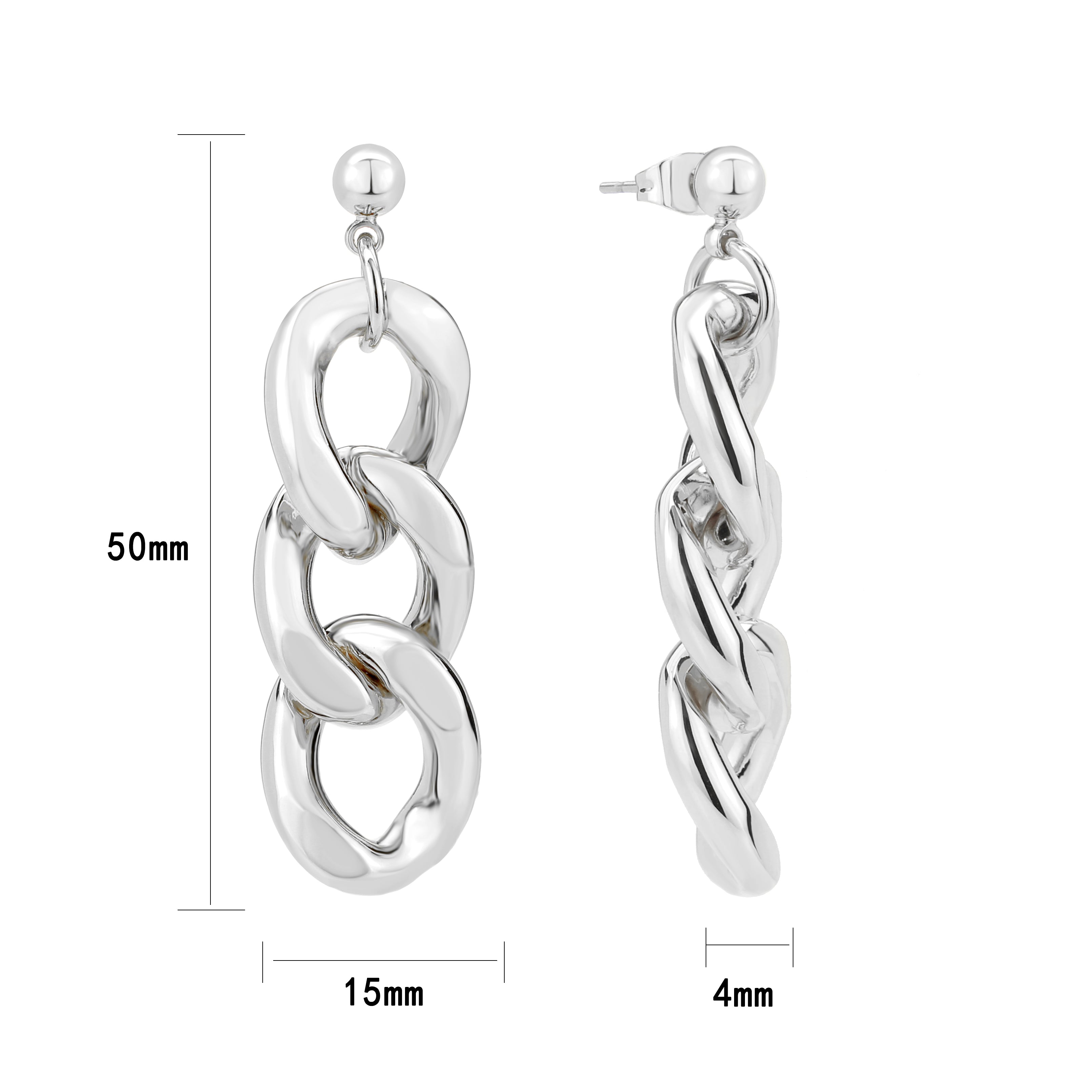 3W1762 - Imitation Rhodium Brass Earring with NoStone in No Stone