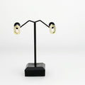 3W1793 - Flash Gold Brass Earring with Synthetic in White