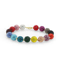 3W1797 - Gold Brass Bracelet with Top Grade Crystal in MultiColor