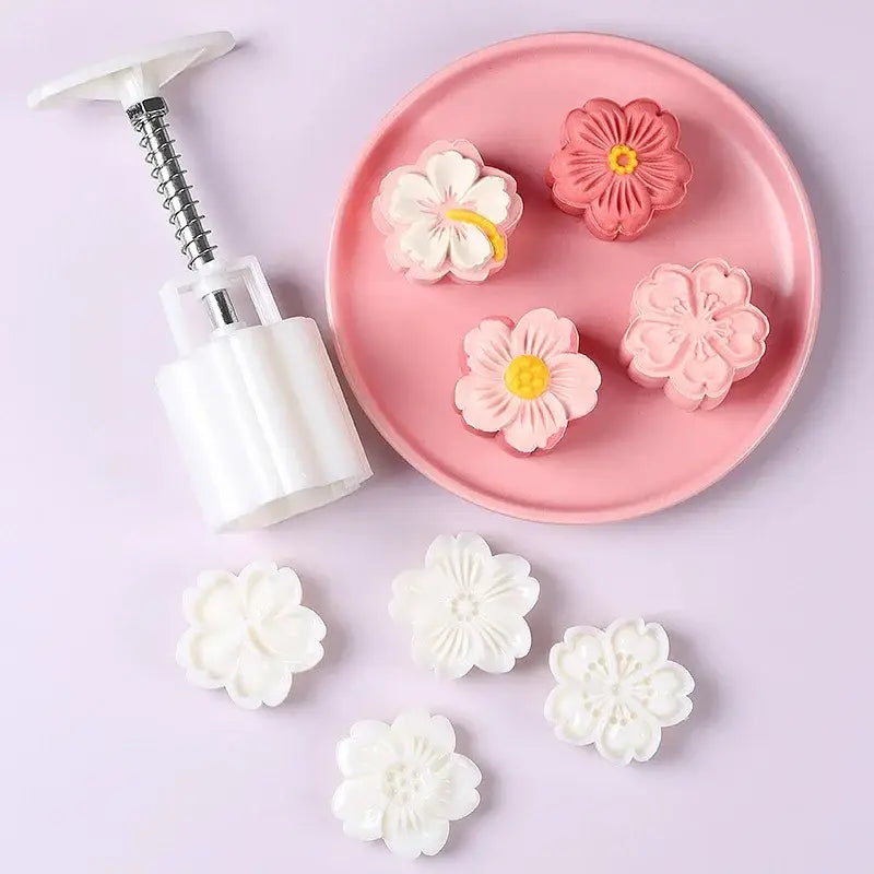 3d cherry blossom mooncake mold for kitchen baking