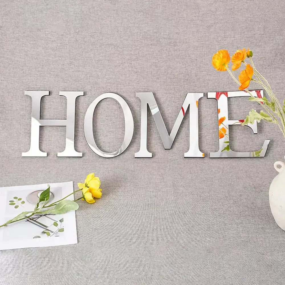 3d gold & silver mirror letters wall stickers – living room decor