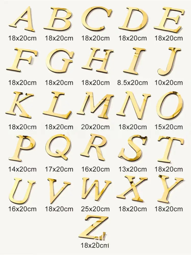 3d gold & silver mirror letters wall stickers – living room decor