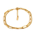 Double Layer Twin Titanium Steel Bracelet Ins Cold Style European And American Women