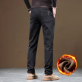 Men's Slim Fit Straight Fleece-lined Thick Business Casual Pants