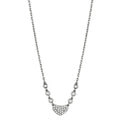 3W433 - Rhodium Brass Necklace with AAA Grade CZ  in Clear