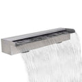 Rectangular Waterfall Pool Fountain Stainless Steel 23.6