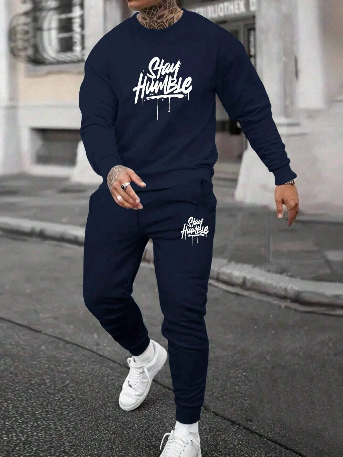 Round Neck Sweater Suit For Men