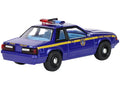 1988 Ford Mustang "New York State Police" Blue with Yellow Stripes and Blue Interior "Hot Pursuit" Series 8 1/64 Diecast Model Car by Greenlight