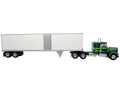 1976 Kenworth W900A Tractor with Dry Goods Trailer Green Metallic with Light Green Graphics "Vintage Heavy Haul Truck Collection" 1/43 Diecast Model by Iconic Replicas