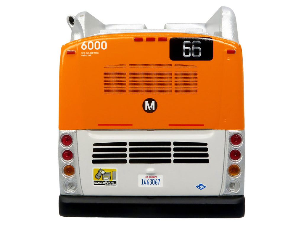 New Flyer Xcelsior Transit Bus "Los Angeles Metro" Orange and Silver "The Bus & Motorcoach Collection" Limited Edition to 504 Pieces Worldwide 1/43 Model by Iconic Replicas