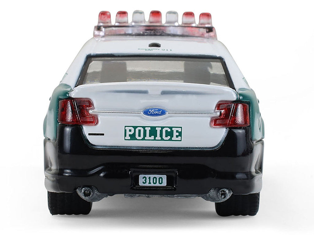 2014 Ford Taurus "New York Police Department (NYPD) Vintage Tribute Livery" Green and Black with White Top "Hot Pursuit" Series 47 1/64 Diecast Model Car by Greenlight