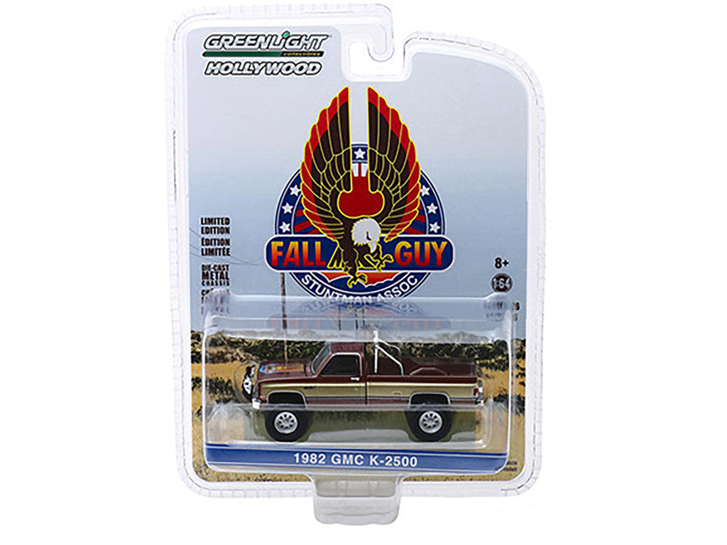 1982 GMC K-2500 Pickup Truck Brown Metallic with Gold Stripes "Fall Guy Stuntman Association" "The Fall Guy" (1981-1986) TV Series "Hollywood Series" Release 26 1/64 Diecast Model Car by Greenlight