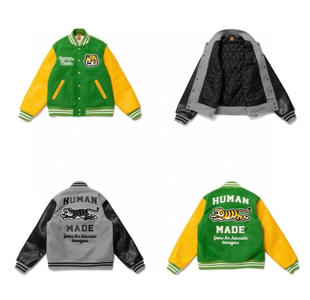 Tiger Embroidered Leather Jacket Couple Loose Fall And Winter Baseball Uniform