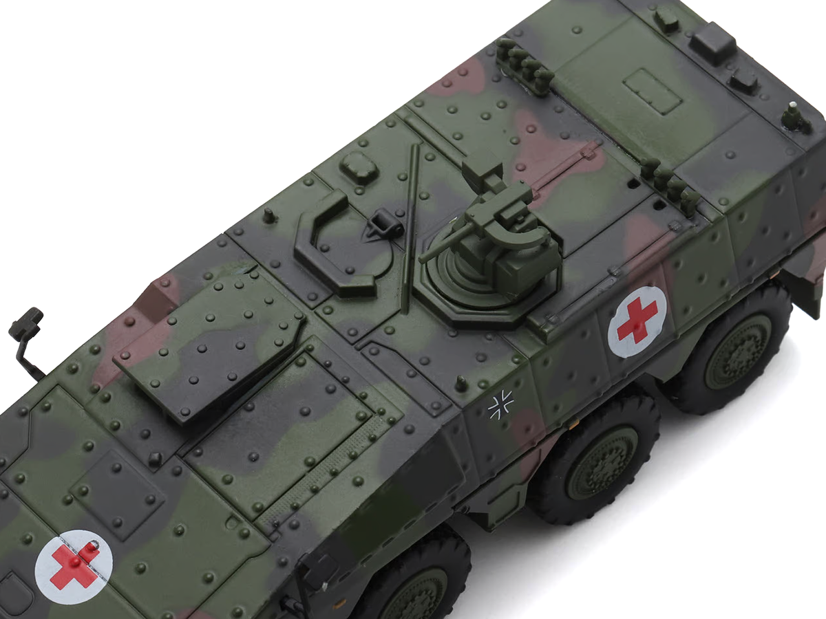 Tpz. Tank Boxer "Medic Unit - German Army" Green Camouflage 1/87 (HO) Scale Diecast Model Car by Schuco