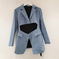 Irregular suit with waist