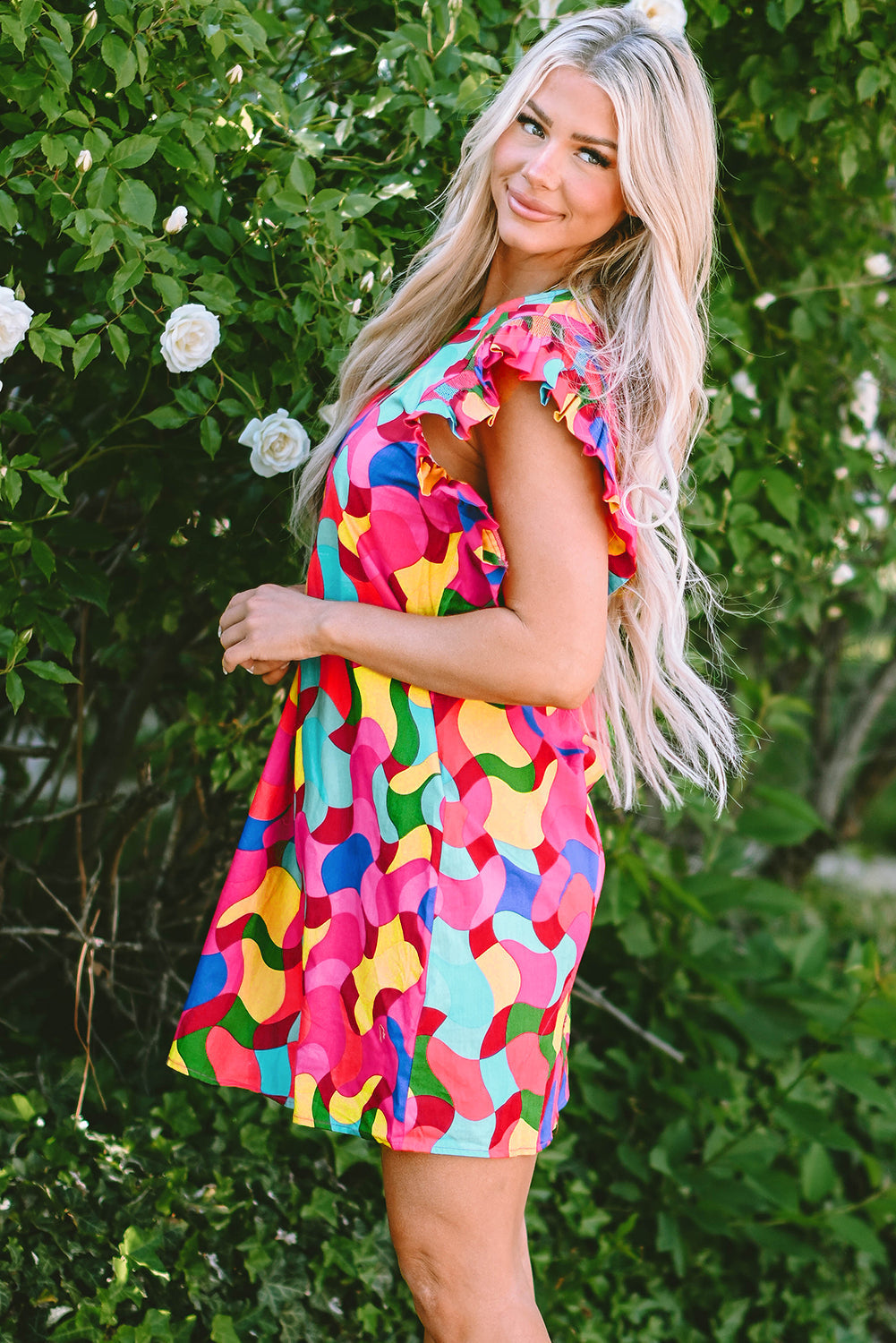 Amaia Ruffle Sleeve Shift Dress