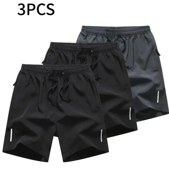 Fashionable Zippered Pocket Casual Men's Shorts (Set Of 3)