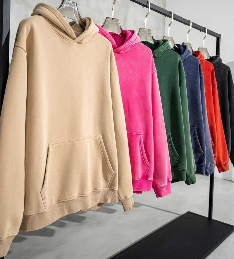 Women's Loose Retro Fleece Hooded Sweatshirt