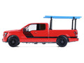 2015 Ford F-150 Pickup Truck with Ladder Rack Red with Black Stripes "Down on the Farm" Series 11 1/64 Diecast Model by Greenlight