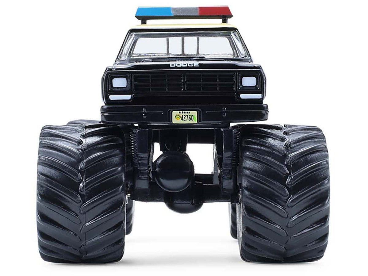 1983 Dodge Ram W350 Monster Truck "Florida Highway Patrol" Black with Cream Top and Stripes "Kings of Crunch - Hot Pursuit" Special Edition 1/64 Diecast Model Car by Greenlight