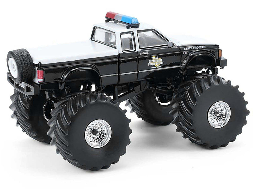 1990 GMC S-15 Monster Truck "Texas Department of Public Safety" Black and White "Kings of Crunch - Hot Pursuit" Special Edition 1/64 Diecast Model Car by Greenlight