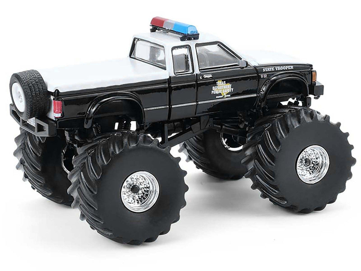 1990 GMC S-15 Monster Truck "Texas Department of Public Safety" Black and White "Kings of Crunch - Hot Pursuit" Special Edition 1/64 Diecast Model Car by Greenlight