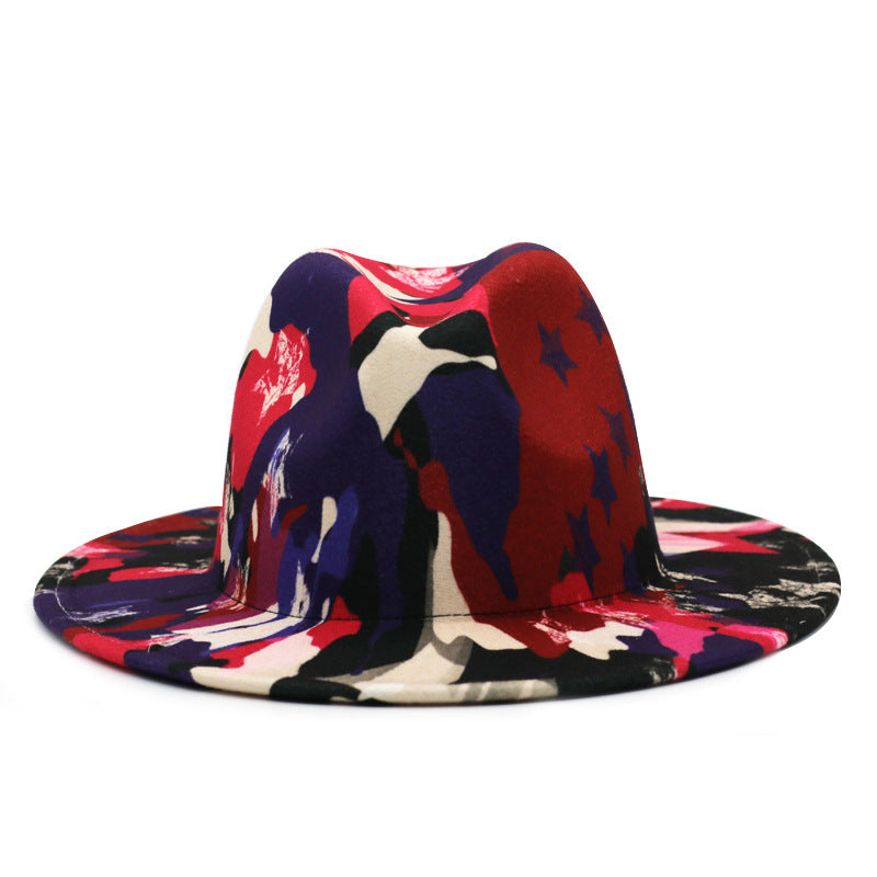 Beautiful Two Tone Luxury Fedora Hat Men's and Women's Hat Unique Retro Design Men's Fedoras Hat Colorful Fedoras Jazz Cap Elegant Soft Hat Wide Brim Party Hats 56-58CM
