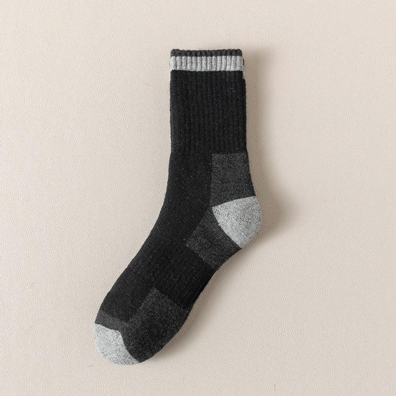 Men's Wool Fleece Lined Padded Warm Terry-loop Socks