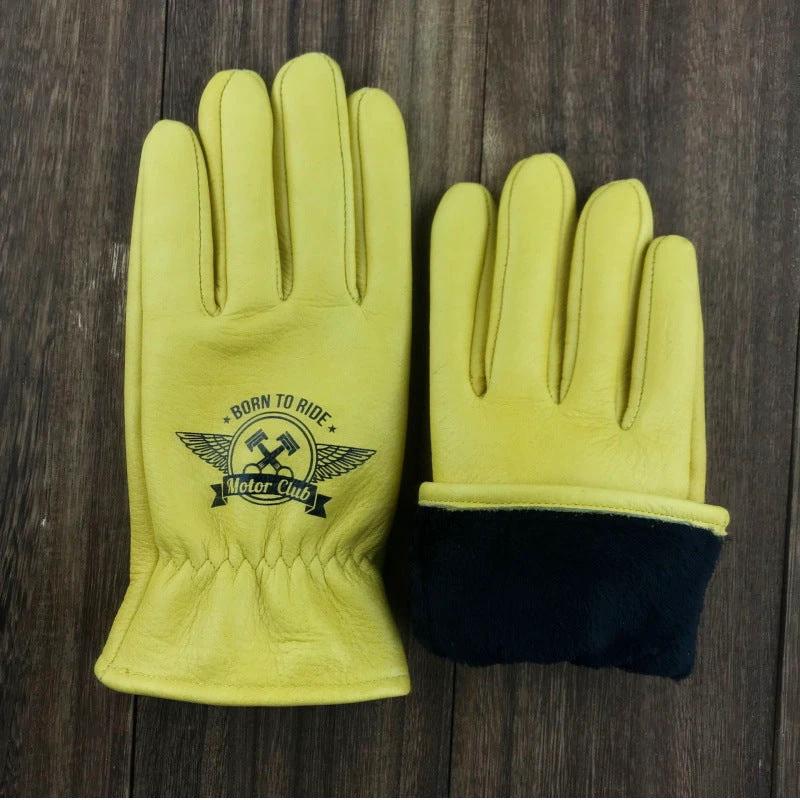 Outdoor Retro Cycling Fleece-lined Warm Gloves For Men