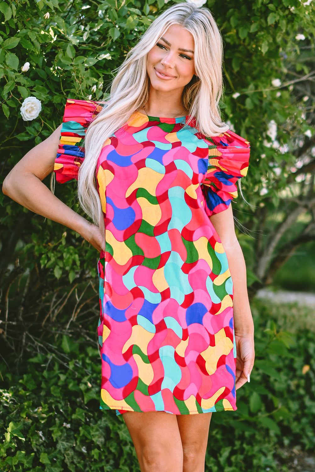 Amaia Ruffle Sleeve Shift Dress