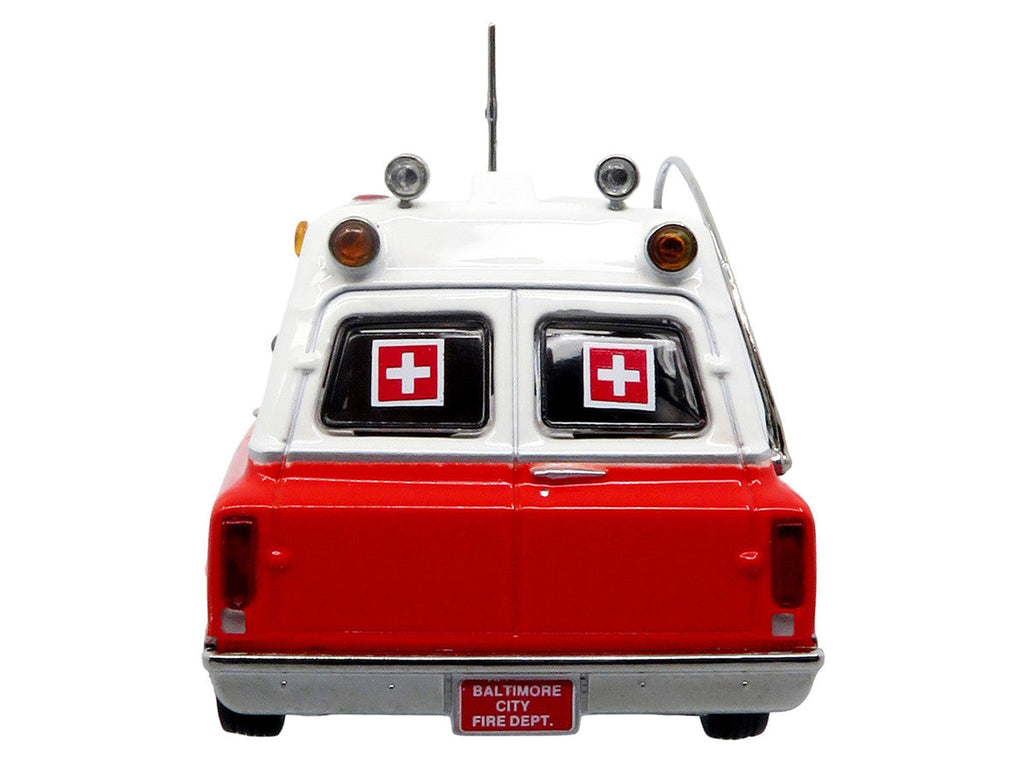 1969 Chevrolet C-10 Ambulance "Baltimore City Fire Department" White and Red "5 Alarm" Series Limited Edition 1/50 Diecast Model by Iconic Replicas