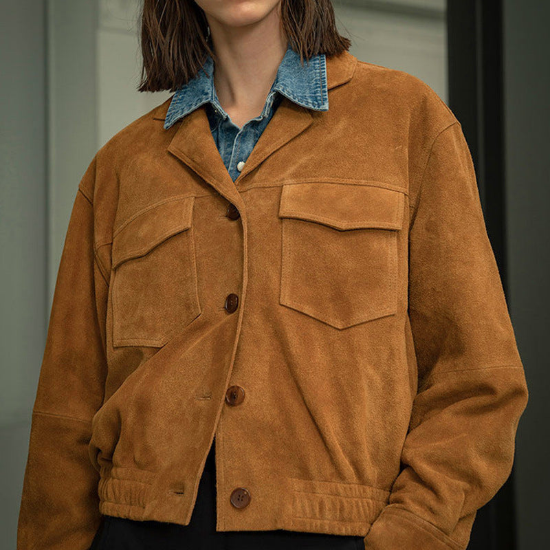 French Suit Turn-down Collar Coat Women's Clothing