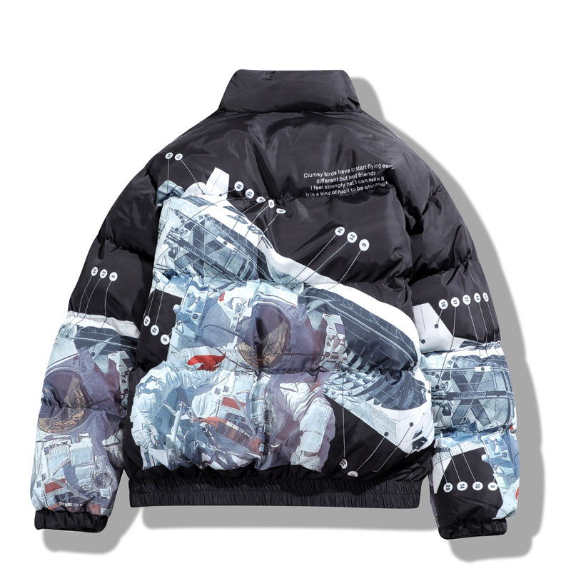 Astronaut print padded jacket