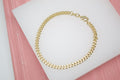 18K Gold Filled Cuban Link 4mm Chain Bracelet (I281)