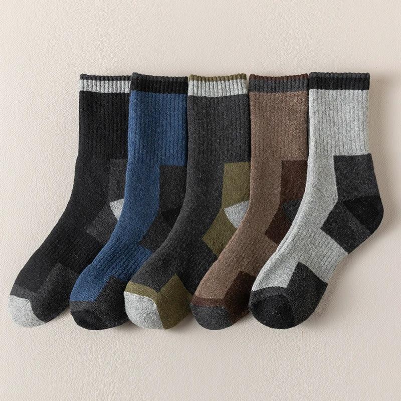 Men's Wool Fleece Lined Padded Warm Terry-loop Socks
