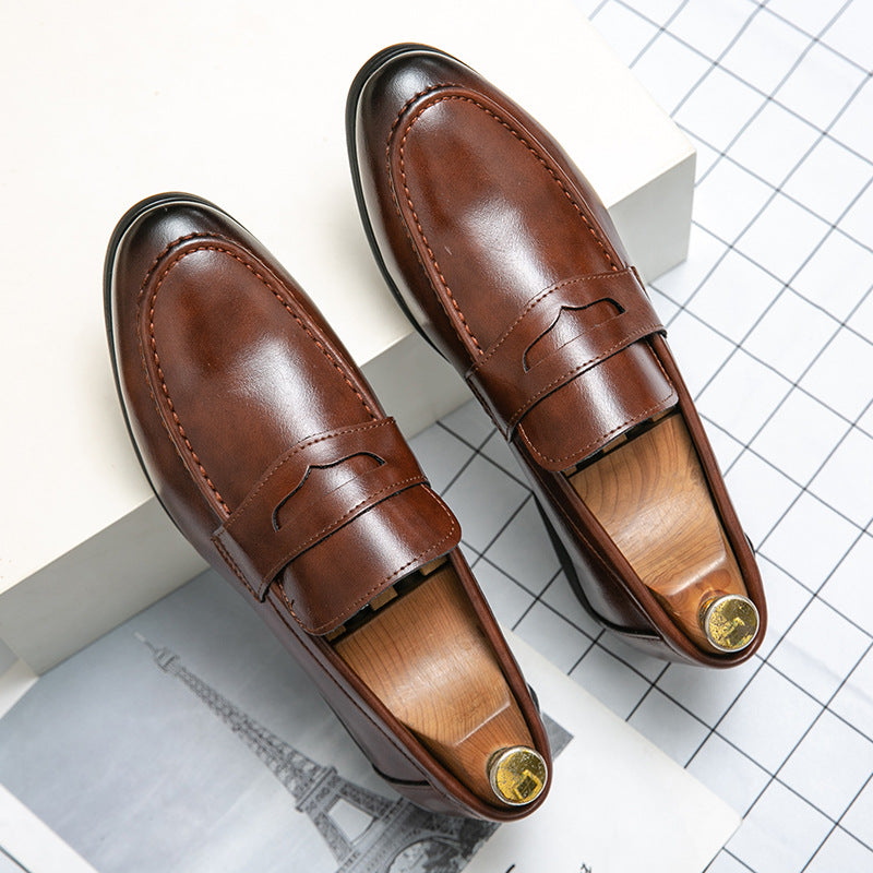 Pointed Toe Minimalist Leather Shoes In British Style